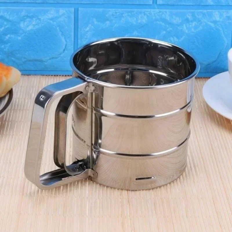 Hand Held Small Flour Sieve Baking Utensils Stainless Steel Manual Sieves Cup Stainless Steel Powder Sieve Kitchen Baking Tools