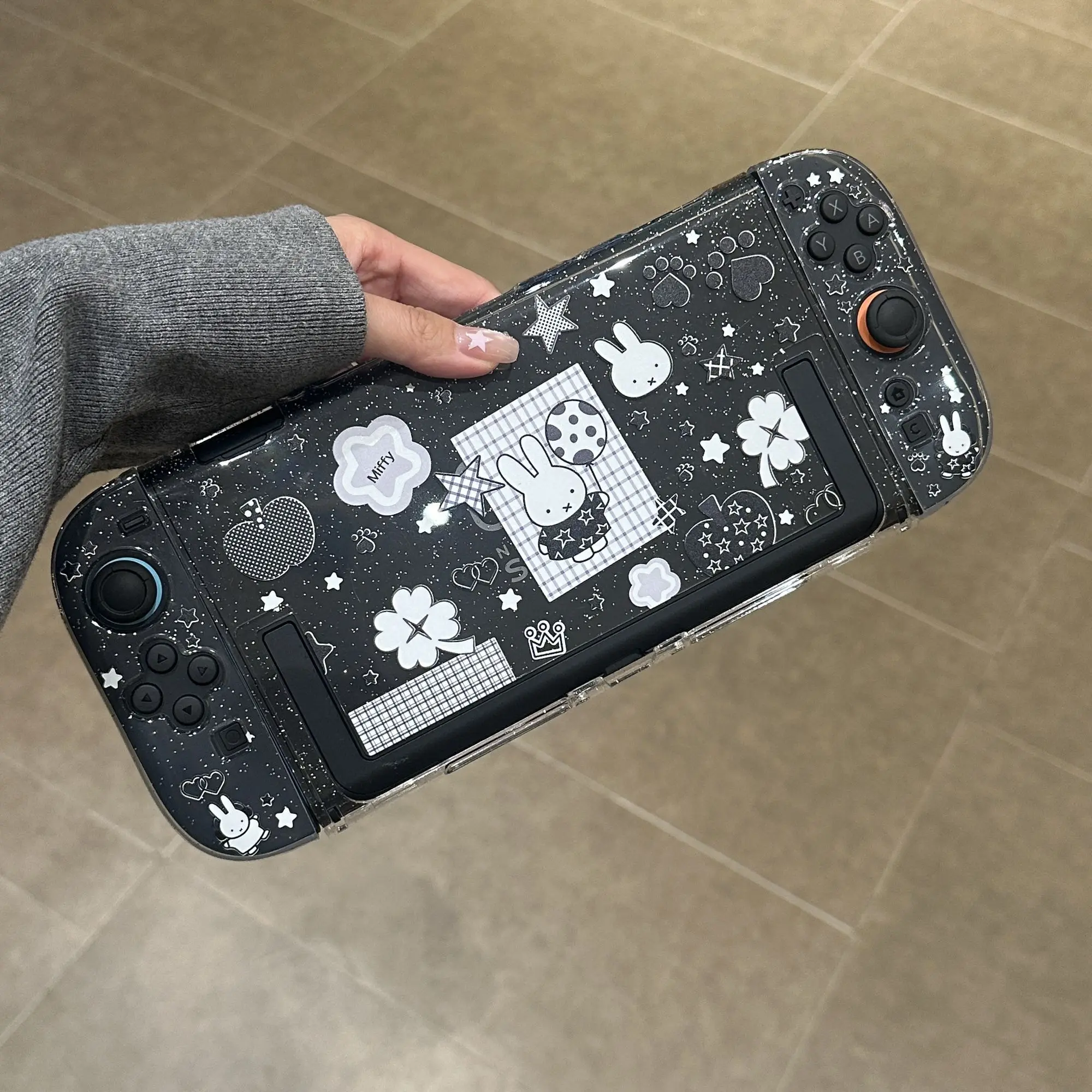 Glitter Miffy Split Protective Case For Switch 2 OLED NS Hard Shell Soft Joy Con Cover Cute Game Console Accessory Cartoon 2026