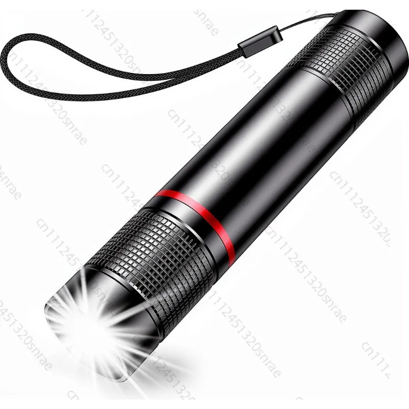Small Aluminum LED Flashlight Rechargeable High Lumen Super Bright Zoom, Adjustable Brightness, Durable, Emergency Use