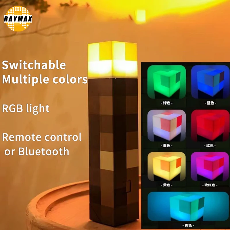 

Torch Lamp Bluetooth Or Remote Control LED Night Light Rechargeable RGB Color Changing ORE Game Peripheral Toy Model Torch Lamp