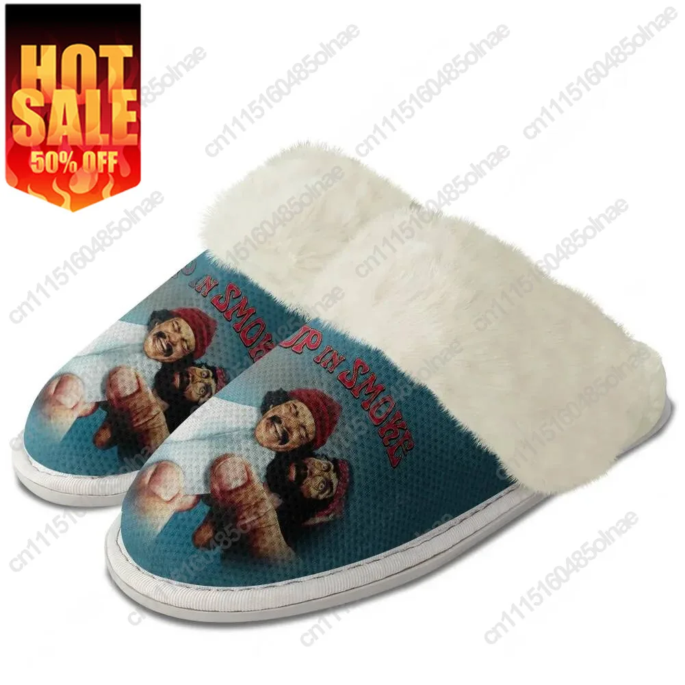 Up In Smoke Plush Edge Warm Shoe Men Women Home Casual Slipper Bedroom Thermal Cotton Personalized Lightweight Custom Slippers