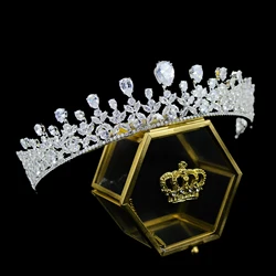 Princess Crowns Tiaras For Wedding Bride Headband CZ Zirconia Birthday Party Sweet 16 Crown Bridal Headdress Prom Hair Jewelry