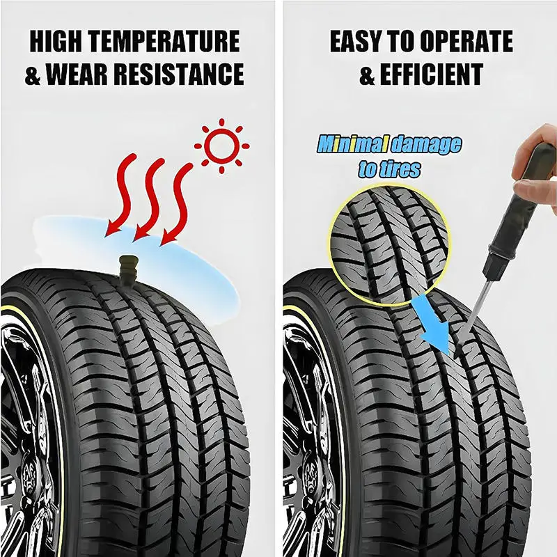 Vacuum Tyre Repair Nails Tire Repair Tool Set with Repair Glue Rubber Puncture Fix Kit for Car Truck Motorcycle