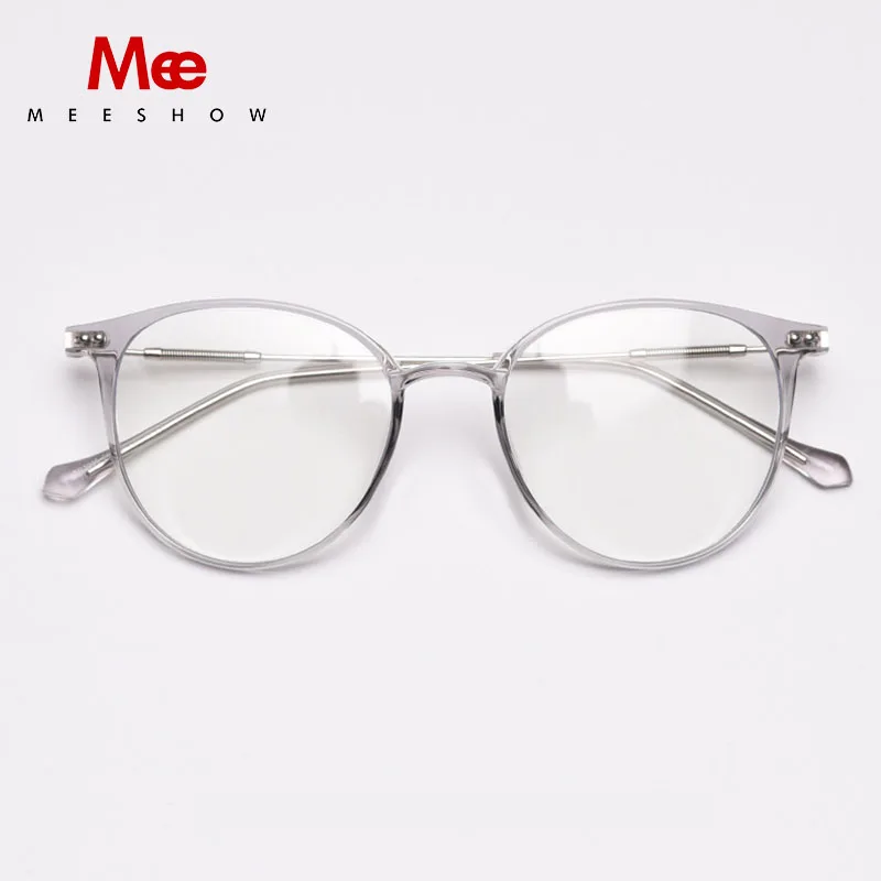 MEESHOW Round Eye Glasses Frame Women Ultralight Fashion Myopia Prescription Eyeglasses Frames TR90 Optical Glasses for Women
