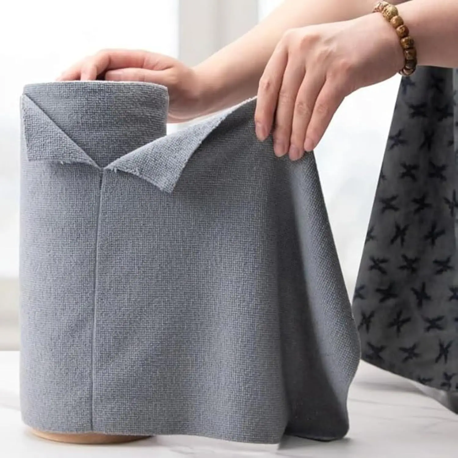Rollo de Paños de Limpieza de Microfibra de 25x25 cm, Rollo de Toallas de Cocina Reutilizables y Lavables, Paños de Limpieza Muy Suaves para el Hogar