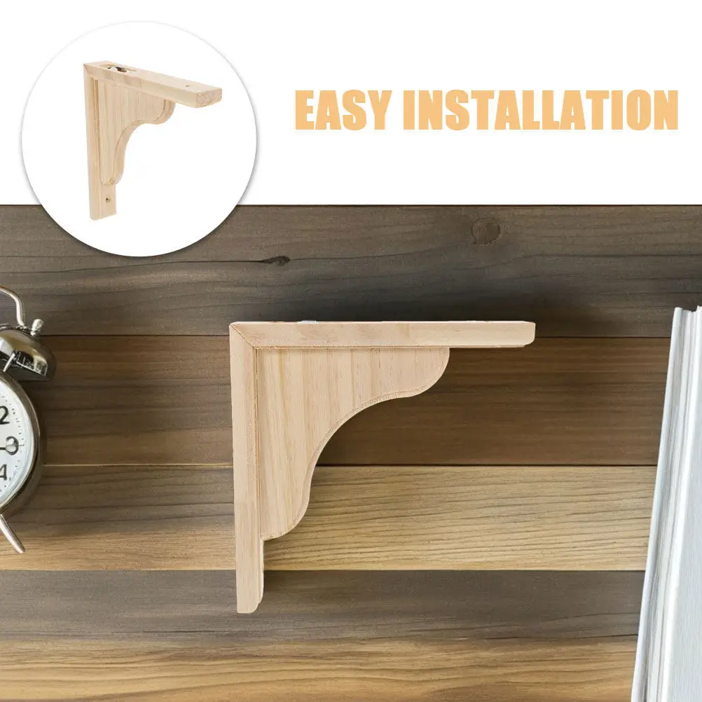 Wooden Triangle Bracket Sturdy Solid Wood Triangular Corbel for Floating Shelves Countertop Bar Shelving Kitchen Cabinet Decor