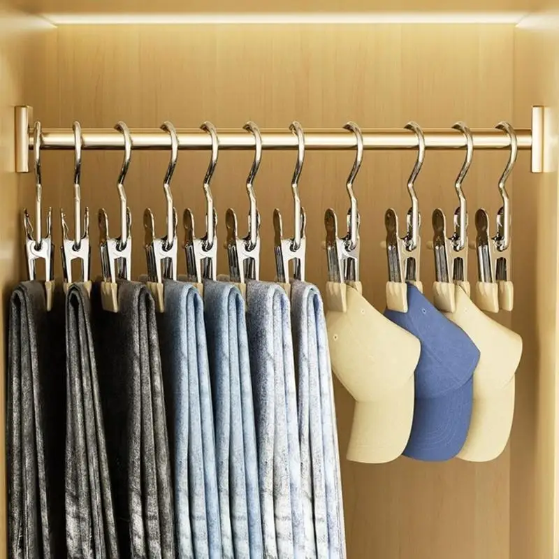

Pack of 10pcs Versatile Storage Clips Pants Hanger Wardrobe Organizers Bag Clips