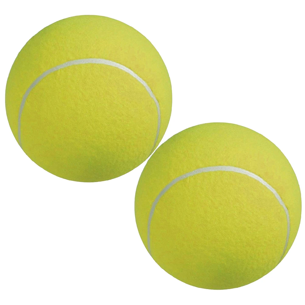 

2pcs Giant Tennis Balls 95 Inch Inflatable Dog Toy Durable Pet Chew Bouncy Outdoor Tennis Ball Play Soft Rubber Material Large