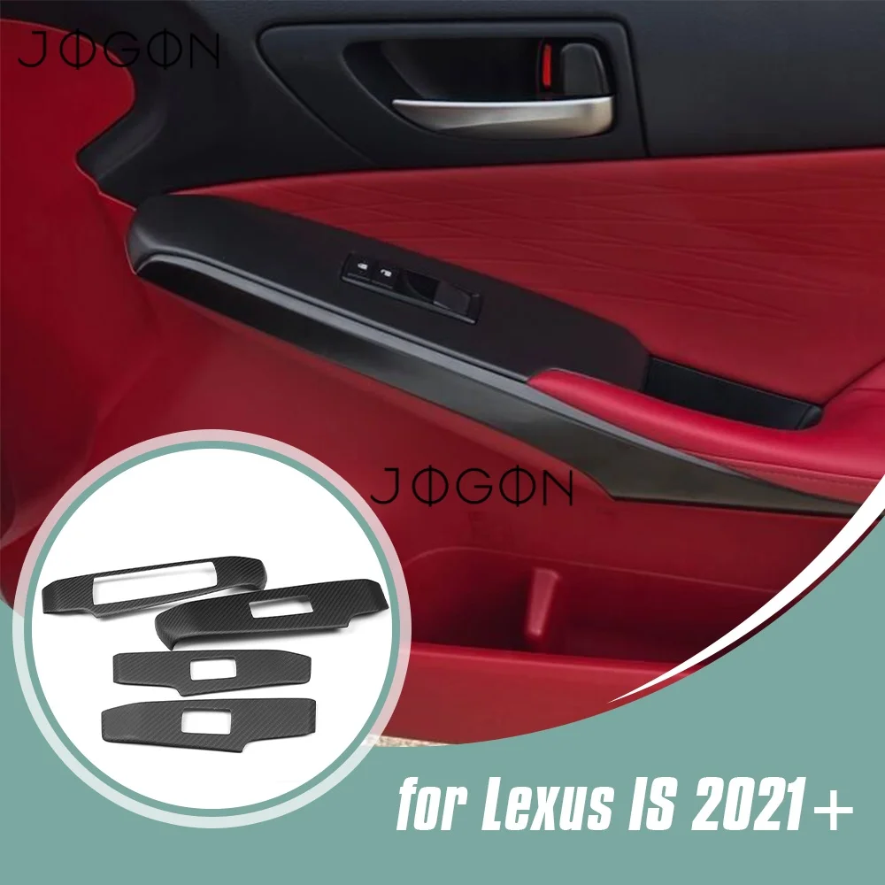 LHD 4Pcs For Lexus IS IS250 IS300 IS350 F Sport 2021-2026 Carbon Car Interior Door Window Lift Switch Frame Trim Accessories