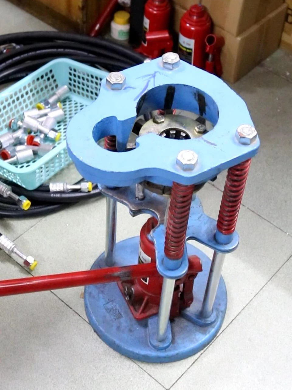 油圧パイププレス,空気圧縮機,小型,ポータブル,圧着修理ツール