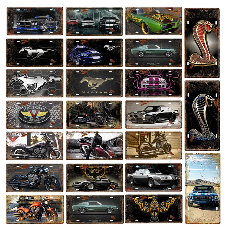 Off-road Motorcycle Locomotive Car Tin Sign Vintage Metal Car License Plate Poster Man Cave Garage Motor Club Bar Pub Wall  sign
