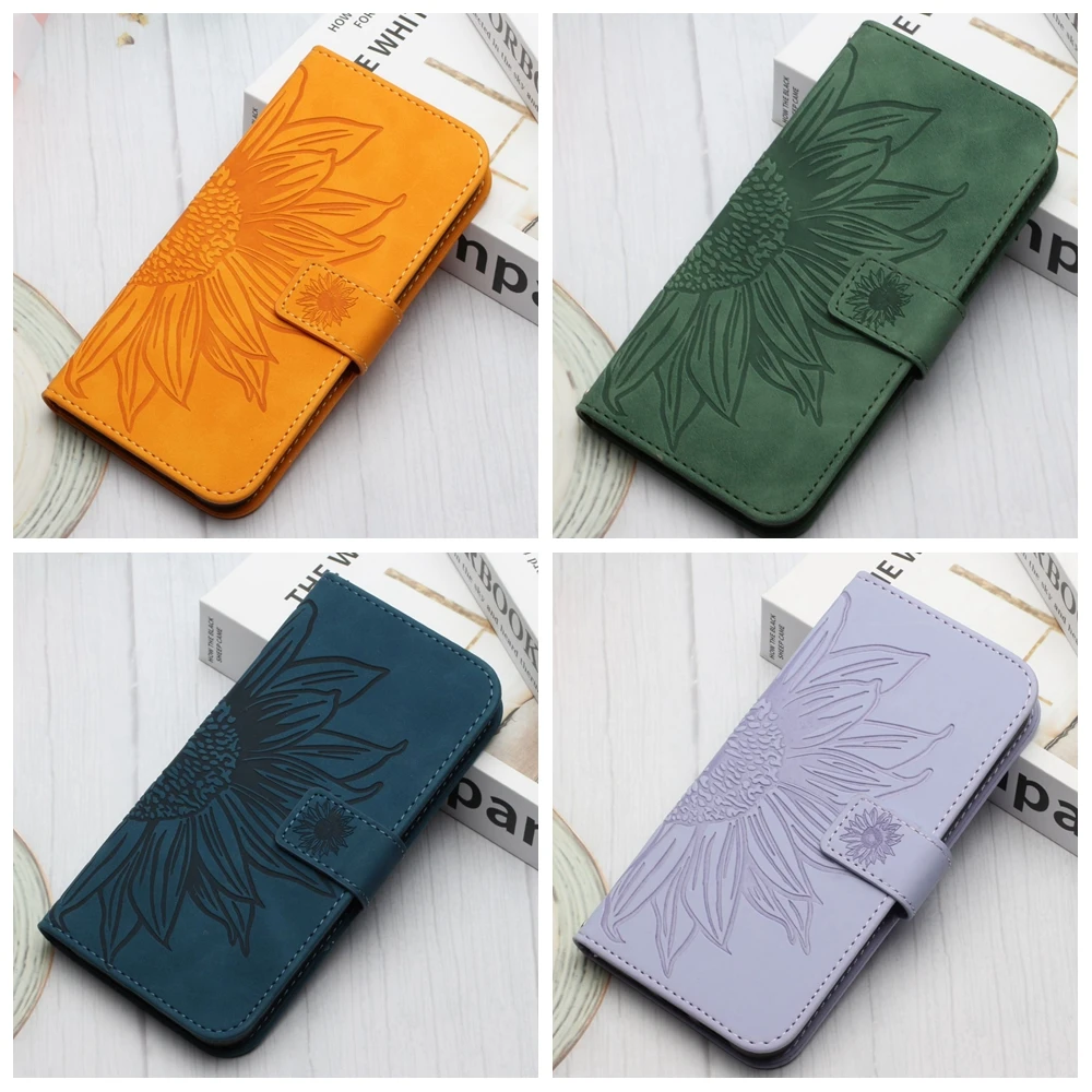 

POCO M8 C85 Phone Case for Xiaomi Redmi 15C 14C A5 Note 15 14 13 Pro Plus Xiomi Mi 17 15T Cases Sunflower Leather Flip Cover Bag