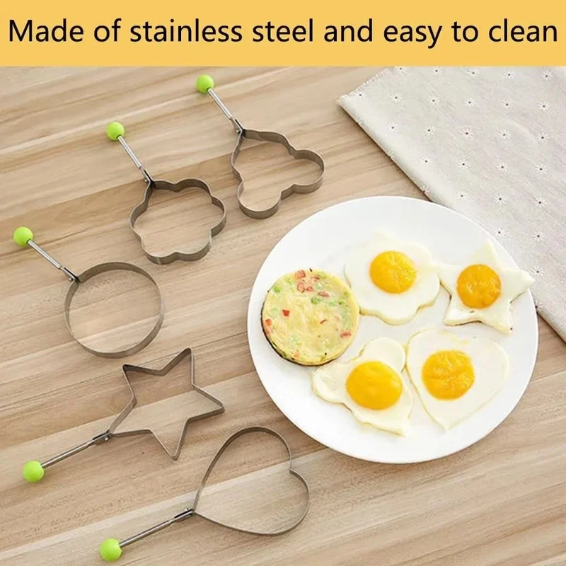 Egg Ring Molds for Cooking  Griddle Egg Rings Stainless Steel Egg Cooking Rings Heart Flower Star Micha Round Pancake Mold