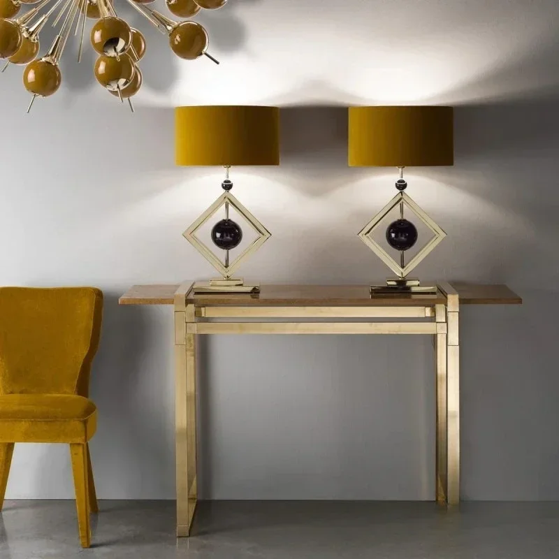 

Postmodern Light Luxury Full Copper Personalized Glass Decorative Desk Lamp