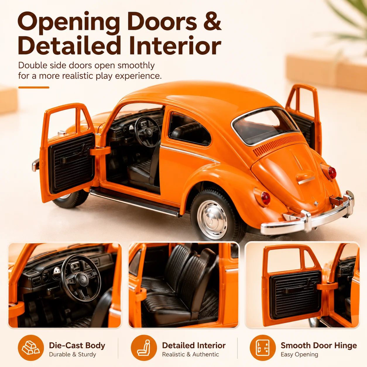 MQUDUO 10.5cm Orange Vintage D - Vintage Collectible Toy Cars 评论和价格