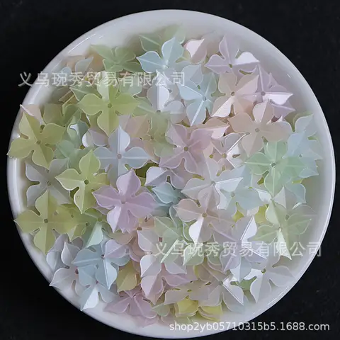10mm windmill four-leaf flower sequins, handmade DIY hand-sewn embroidery bead embroidery three-dimensional crease beads