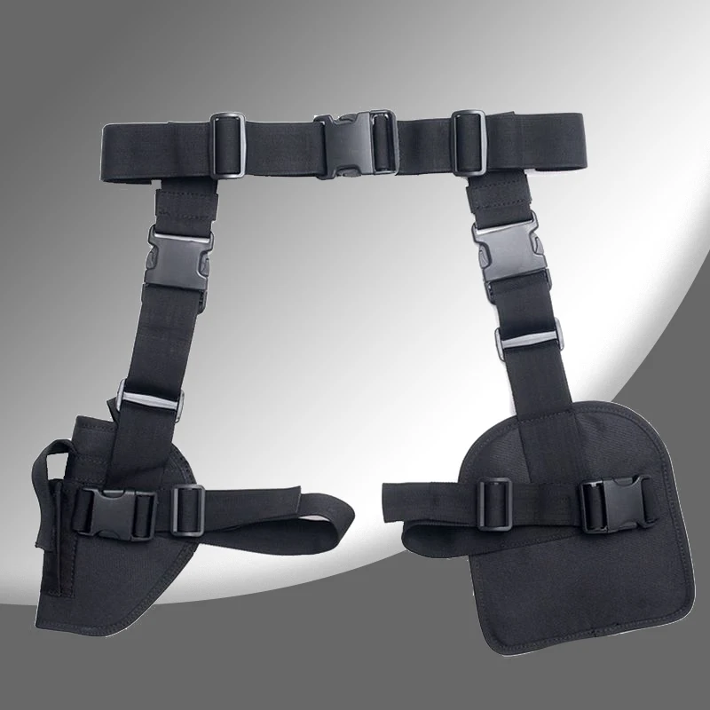 

Military Tactical Holster Right Leg Portable Tactical Belt Nylon Holster Universal Handgun Magazine Bag Three in One