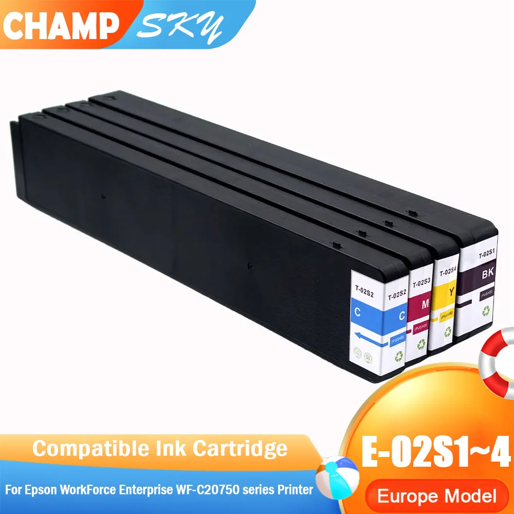Champ Sky For T02S1 T02S2 T02S3 T02S4 Premium Compatible Ink Cartridge For Epson WorkForce Enterprise WF-C20750 series Printr