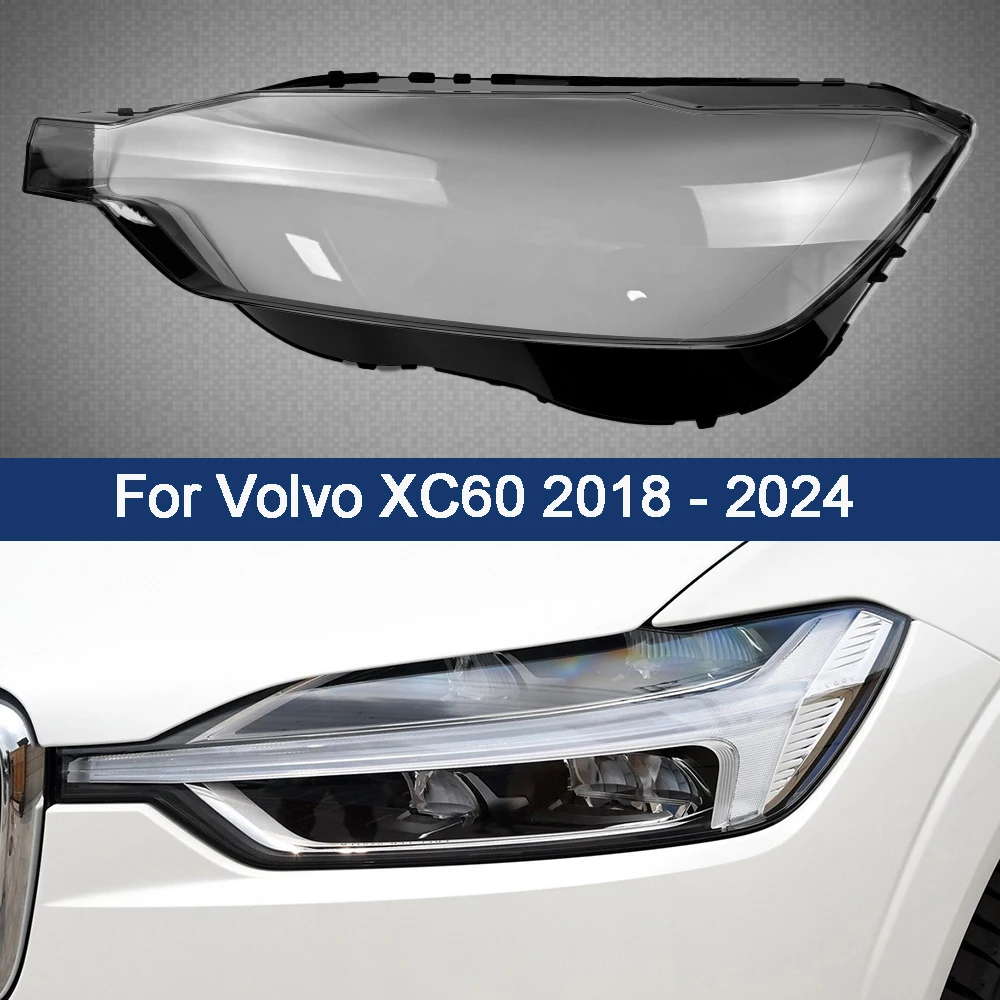 Für Volvo XC60 2018 - 2024 Auto Frontscheinwerfer-Abdeckung Scheinwerfer-Gehäuse Transparente Lampenschirm-Linse Plexiglas Auto-Zubehör