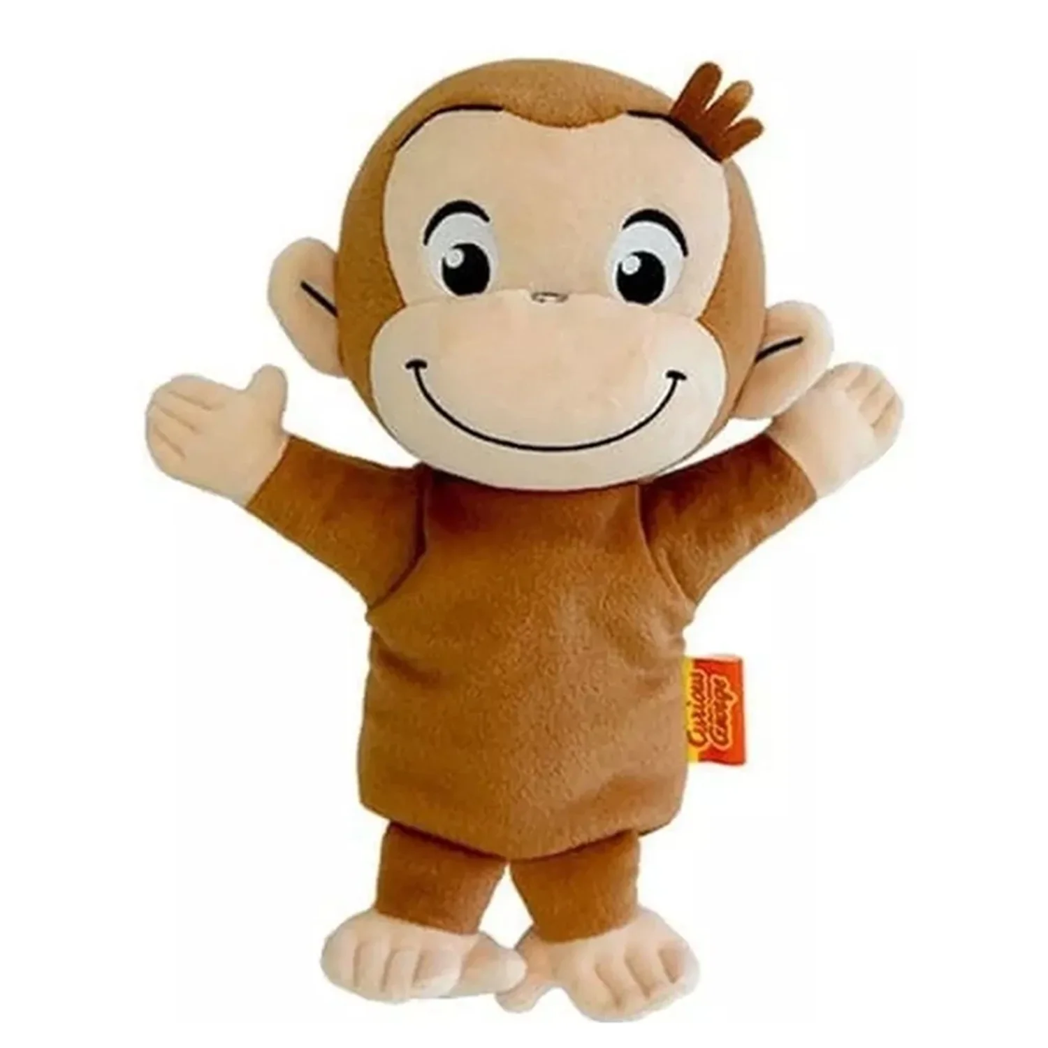 Novo kawaii anime curioso george macaco fantoche de mão de pelúcia crianças brinquedos para crianças presentes