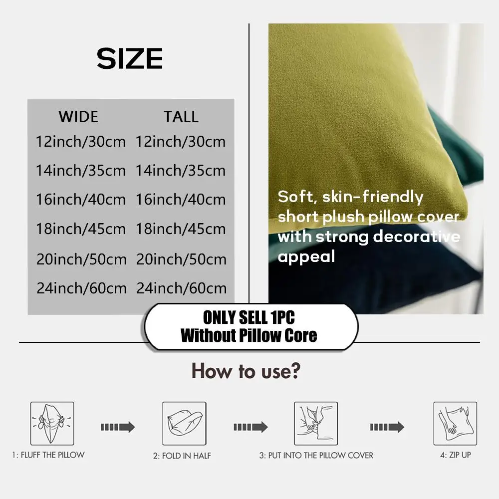 Sardine Lemon Tinned Seafood Cushion Cover Soft Short Plush Pillow Cases Hidden Zipper Cutecore Sofa Bedroom Home Decor Gift 5