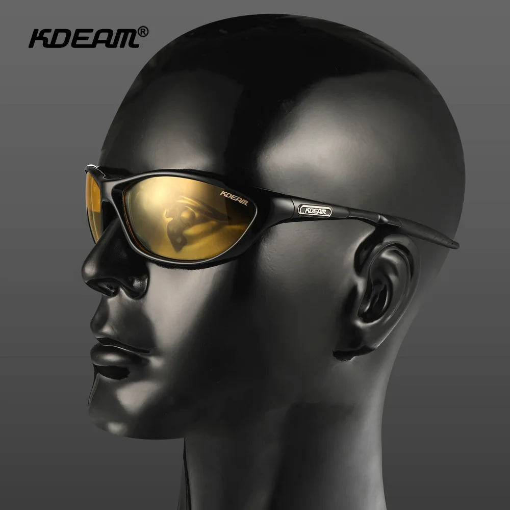 KDEAM High End TR90 Polarized Sunglasses Night Vision for Outdoor Sports Driving Fishing Glasses 3D Metal Logo Colorful Goggles