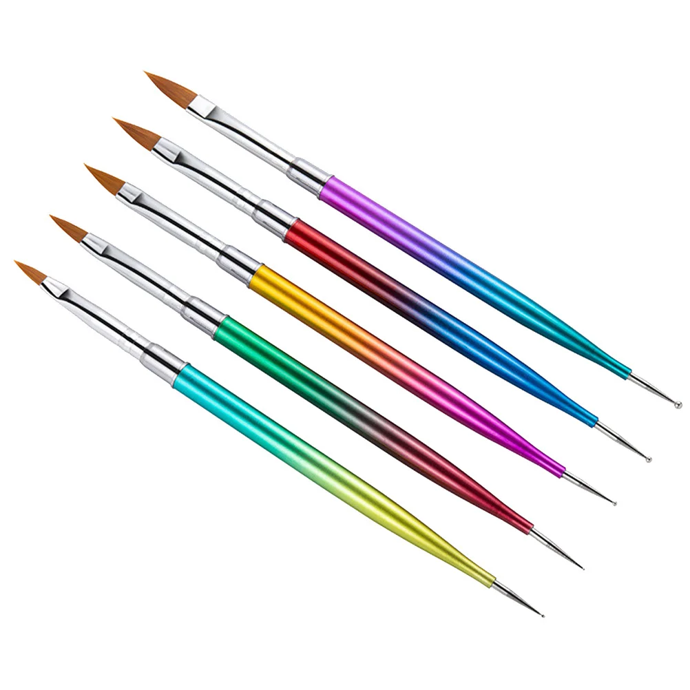 5개입 네일 아트 펜 세트 경량 양면 포인트 드릴 펜 UV 네일 드로잉 매니큐어 도구 키트 DIY