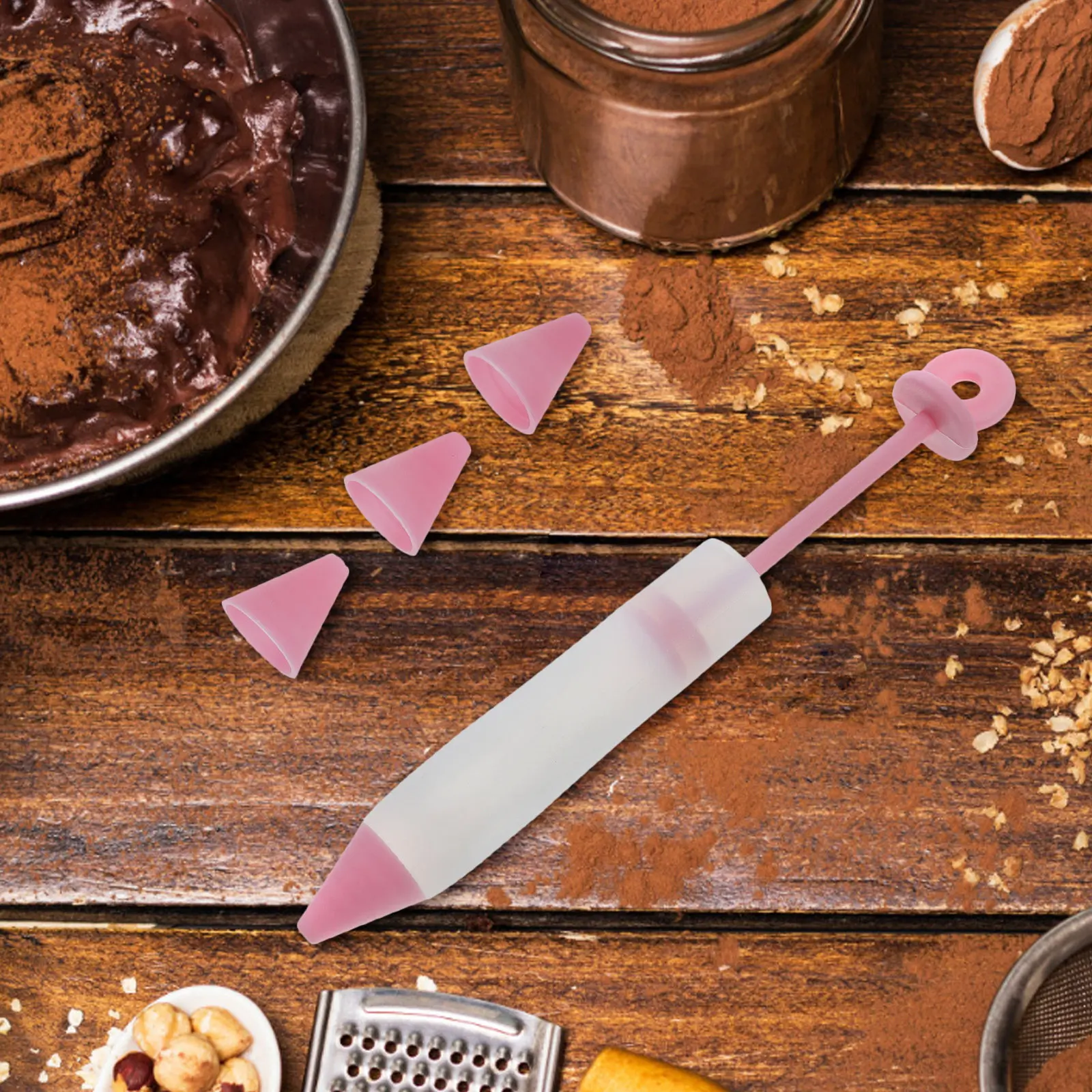 1Set Silicone Cake Decorating Pen Kit Detachable Food Writing Pens with Nozzle Tips for Cake Cookie Dessert Decorating
