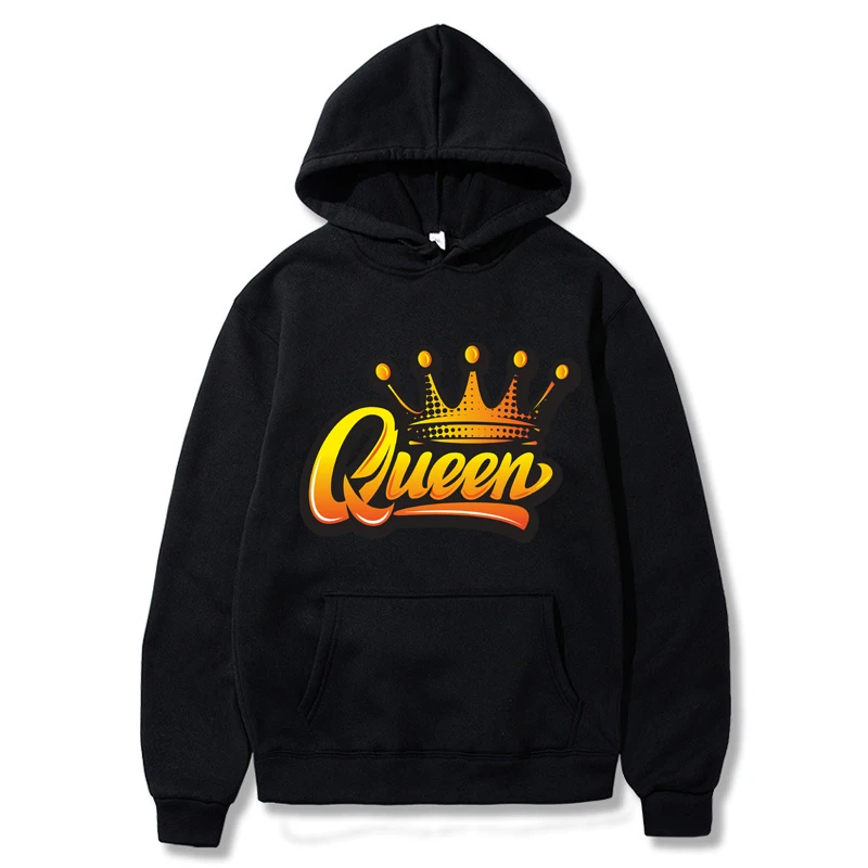 Women's Long Sleeves women Streetwear Hoodie Sweatshirt Queen Print Harajuku Pullover Autumn Casual Hooded Hoodie Sweatshirts