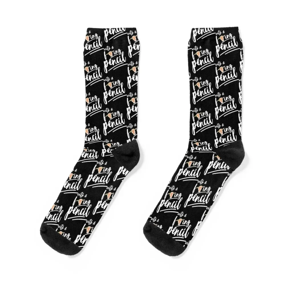 

With A F-ing Pencil - John Quotes Socks halloween gift snow colored Man Socks Women's