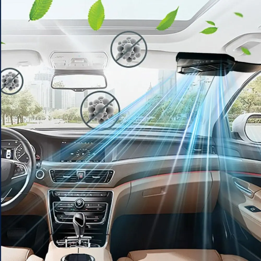 Rechargeable Car Window Fan Double-Clamp Three Outlets Exhaust Fan Odor Removal 360 Degree Adjustable Ventilation Fan Truck