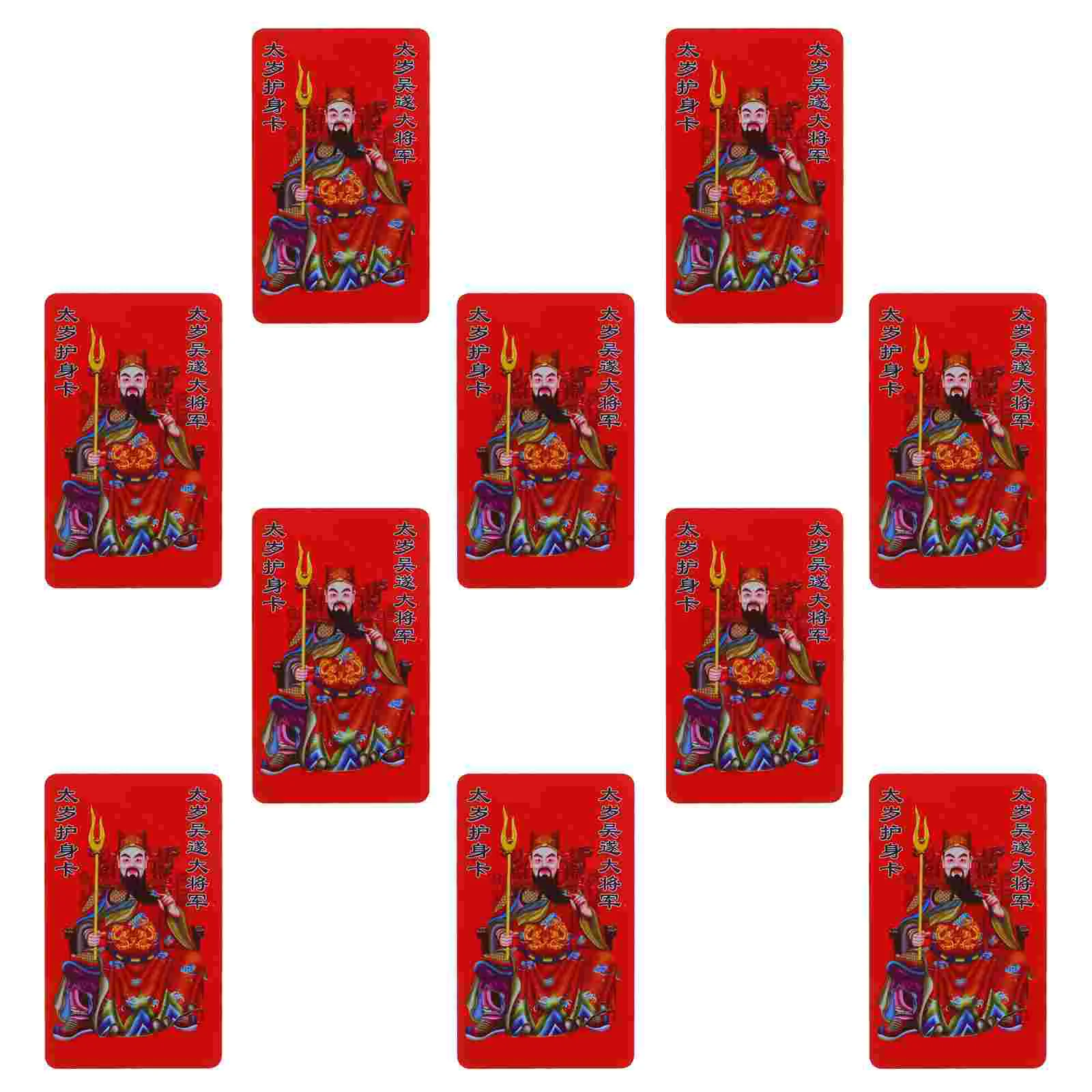 10 Pcs Year of Tai Sui and Snake Feng Shui Home Decor Wealth Protection Amulet Cards Amulets Big Auspicious Chinese New