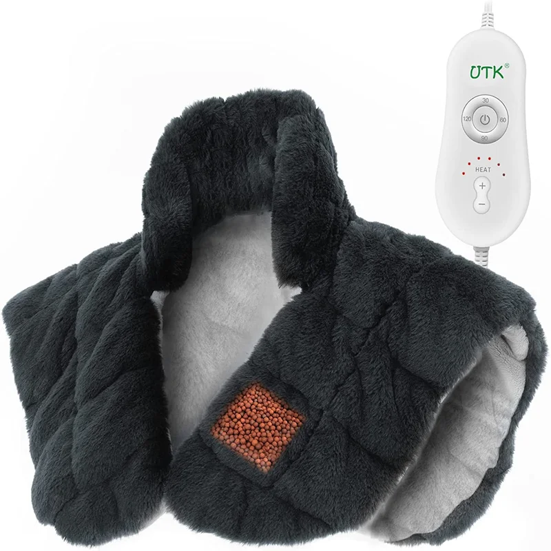 Wearable neck and shoulder heating pad microbead weighted constant temperature hot compress to relieve muscle soreness