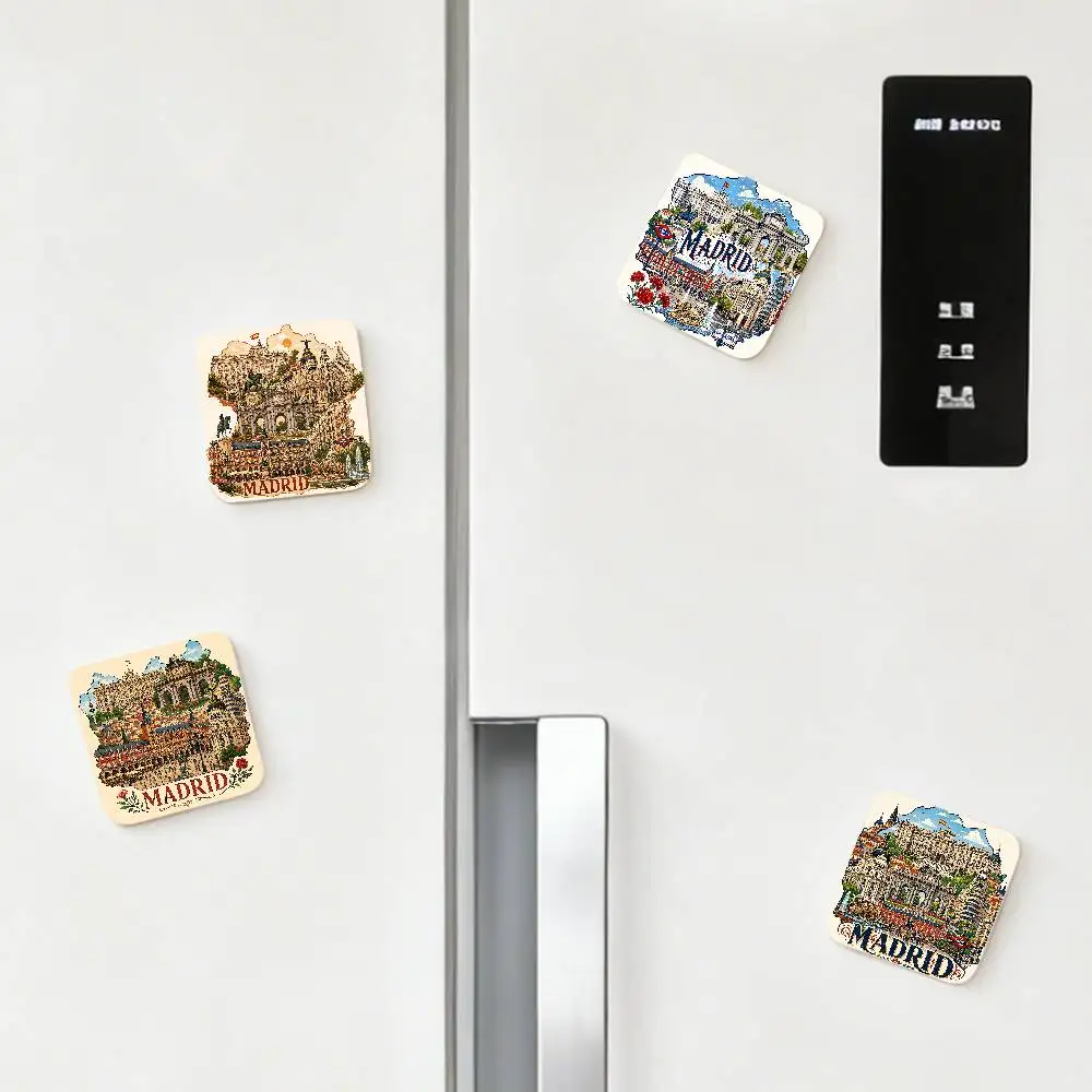 Funny MADRID Refrigerator Magnets Cute Cartoon Magnetic Personality Decorations Creative Gifts