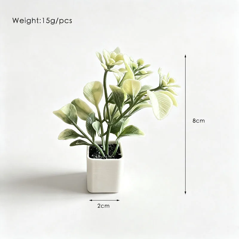 1:12 Mini Green Plant Potted Plant Model Bonsai Tree Scene Miniature Decoration Accessory Desktop Ornament Model Home Decor