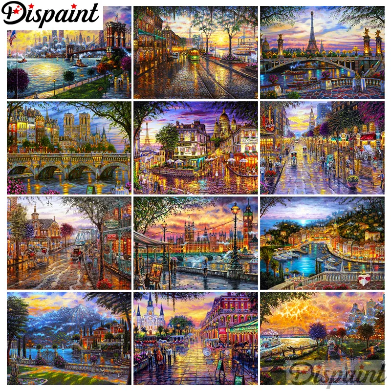 

Dispaint (0 полная квадратная круглая дрель 5D алмазная живопись вышивка крестиком Алмазная вышивка "Пейзажный дом уличный" домашний декор подарок
