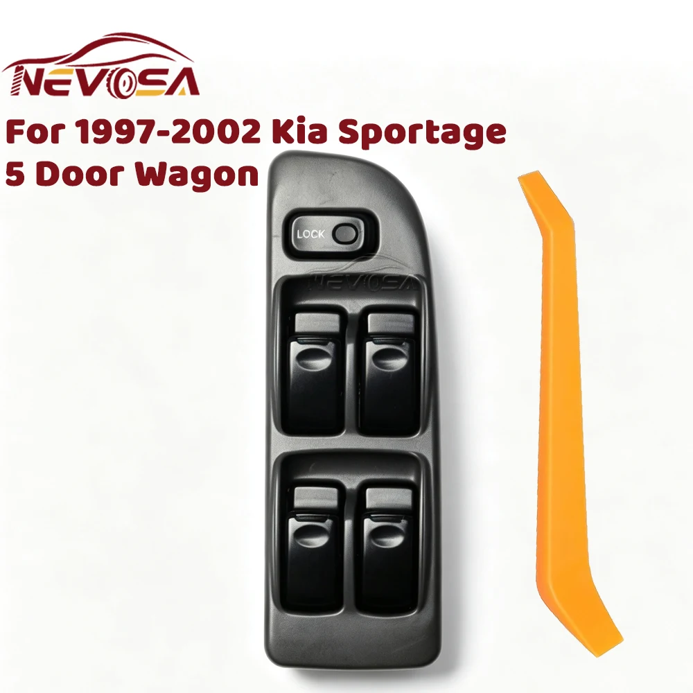 Fensterheber-Steuerschalter für Kia Sportage 1997 1998 1999 2000-2002 Linkslenker 0K03T6635096 Fensterheber-Glasknopf Türschloss – Detail 9