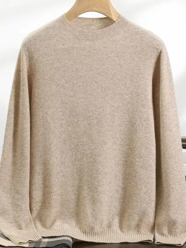 

O-Neck Pullover Cashmere Men's Clothing Sweater Autumn Winter 100% Cashmere Knitwear Basic Smart Casual Soft Comfortable Tops