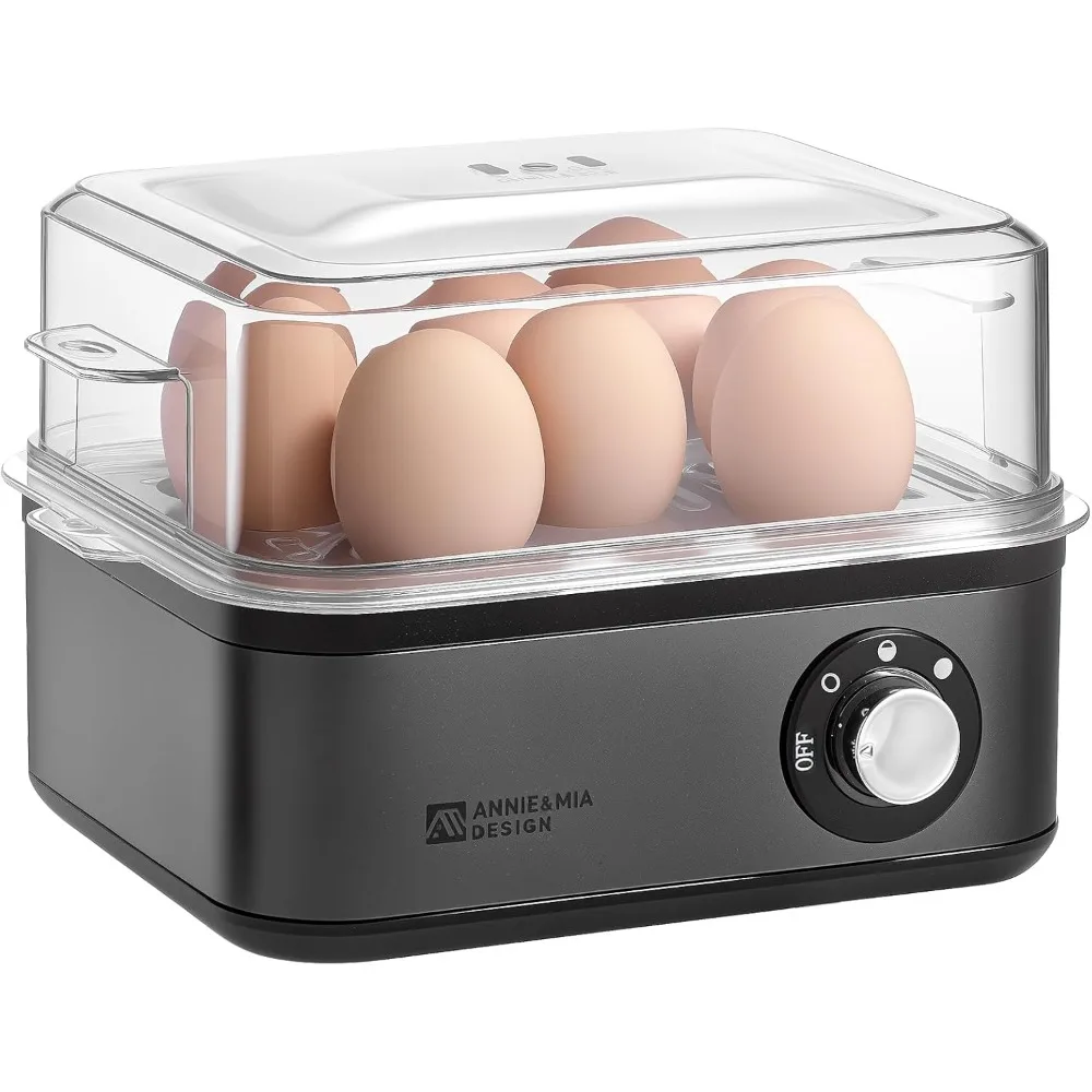 

Annie & Mia Design Electric Egg Cooker, Stainless Steel 8 Capacity boiler, 500W, Hard, Medium, Soft Boiled Poacher