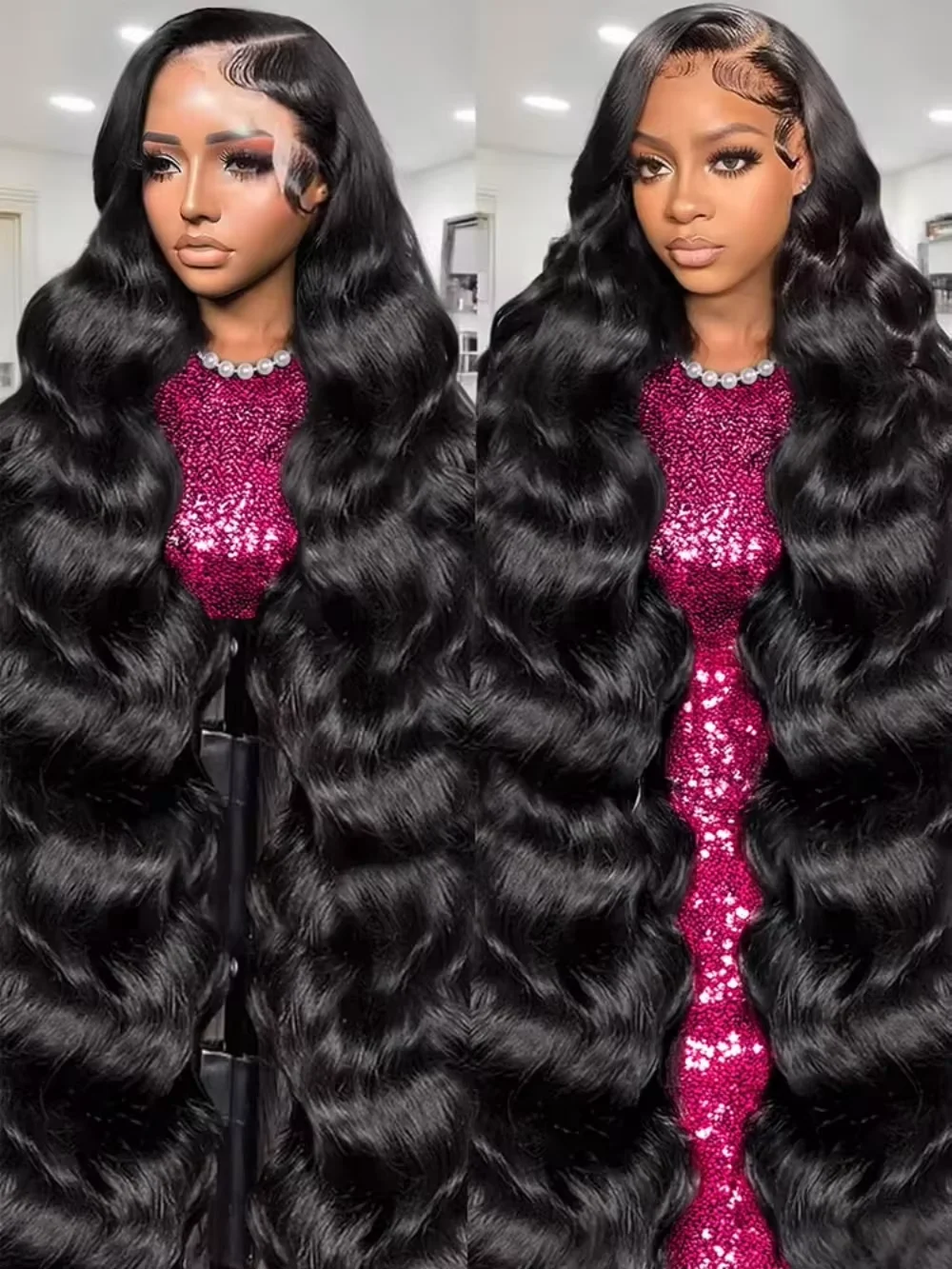 220-高密度ロングボディウェーブ13x4-13x6フルフロント360-hd透明レース7x6クロージャー12aレミー人毛ウィッグ40インチ46インチ