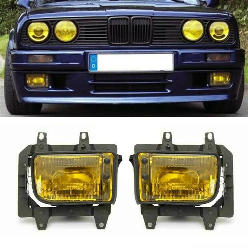 

Передний бампер автомобиля, противотуманные фары для BMW E30 318I 318IS 325I 325IS, детали, противотуманные фары 63171385945 63171385946-A