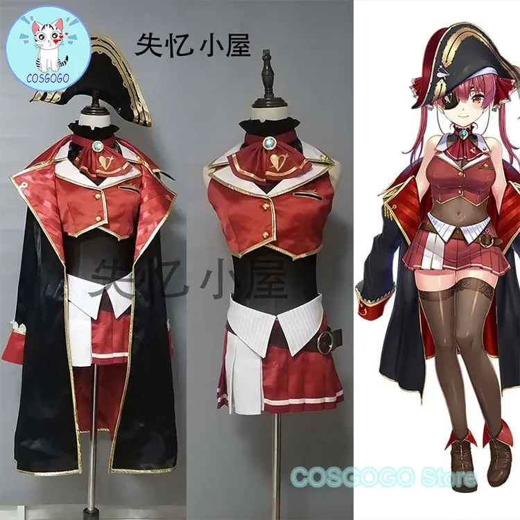 

[Stock] Vtuber Hololive Houshou Marine Cosplay Costume Captain Dress Lolita Party Uniform Halloween Women Fres Shipping