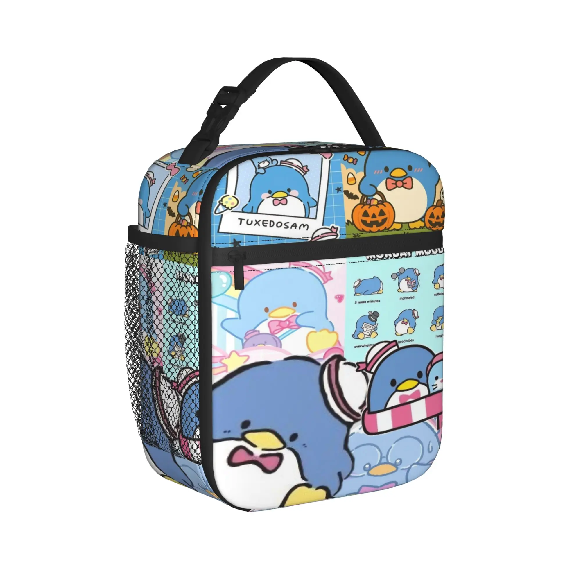 

Tuxedosam Blue Penguin Insulated Lunch Bags Large Cartoon Meal Container Thermal Bag Tote Lunch Box School Outdoor Men Women