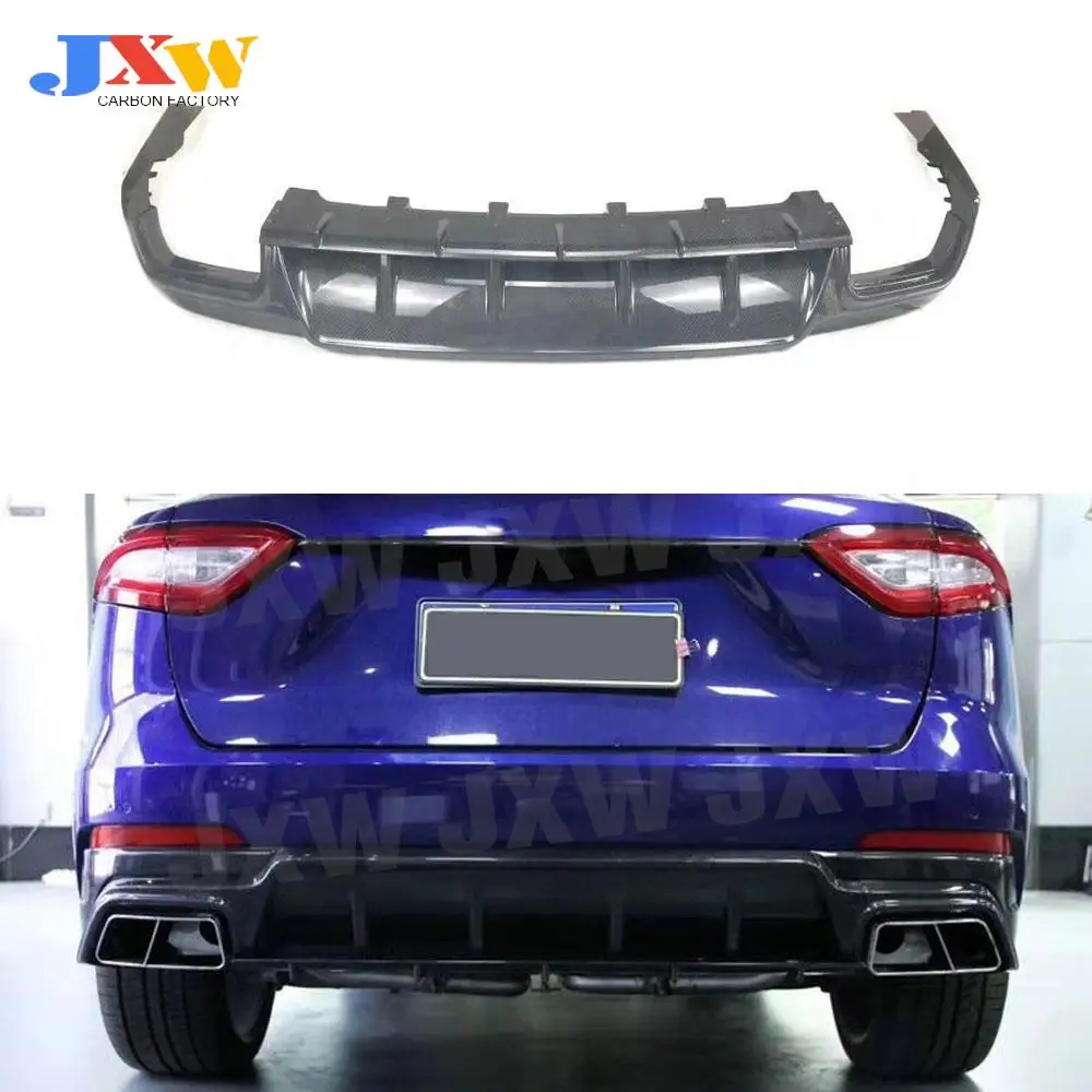 

Carbon Fiber Rear Bumper Lip Diffuser Spoiler Fit For Maserati Levante 2016 2017 2018 2019 Rear Lip Chin Bumper Guard