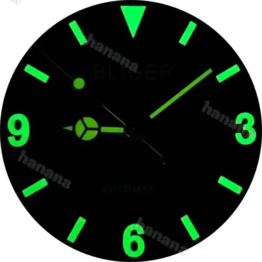 قرص ريترو غير لامع مقاس 29 مم مع أيدي مناسبة لحركة NH35/NH36/4R/7S ملحقات تعديل الساعة الخضراء المضيئة عالية الجودة #3