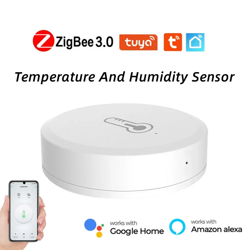 Tuya Zigbee Smart Temperature and Humidity Sensor  Smartlife APP Remote Monitor Work with Alexa Google Assistant Smart Home