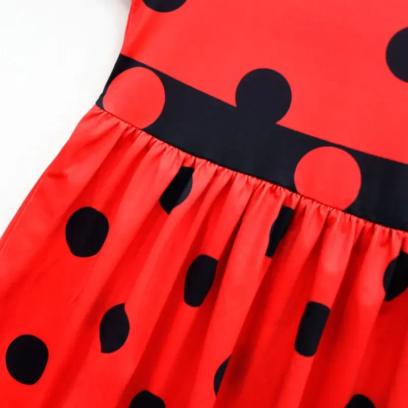 New 2025 Reddy Girl Little Beetle Ladybug Cosplay Mask Bag Accessories Kids Halloween Costume Children Party Ladybird Dress X159