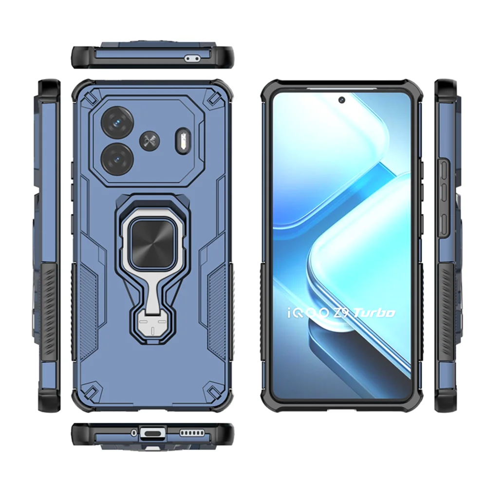 Vivo iQOO Z9 Turbo 5G Fusionリングアーマー携帯ケース Vivo iQOO Z9 Turbo iQOOZ9Turbo用 全面保護カバー 耐衝撃ケース