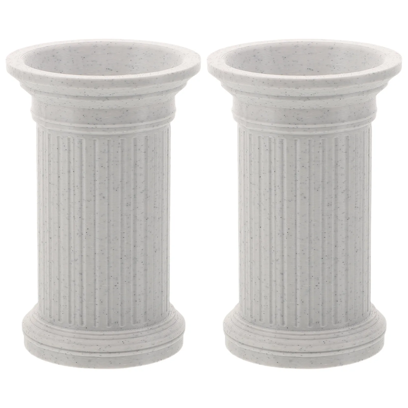 2Pcs Roman Column Pen Holders White Vintage Column Pencil Cups Desk Organizer Classical Style Desktop Pen Holder Office Storage