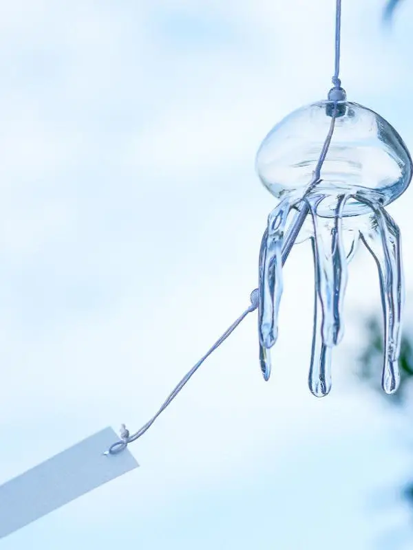 

Modern Simple Glass Jellyfi Wind Chimes Ocean Bubble Decorative Hanging Ornaments for Balcony Window Bedroom Living Room